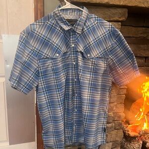 Howler Brothers Blue and White Plaid Shirt